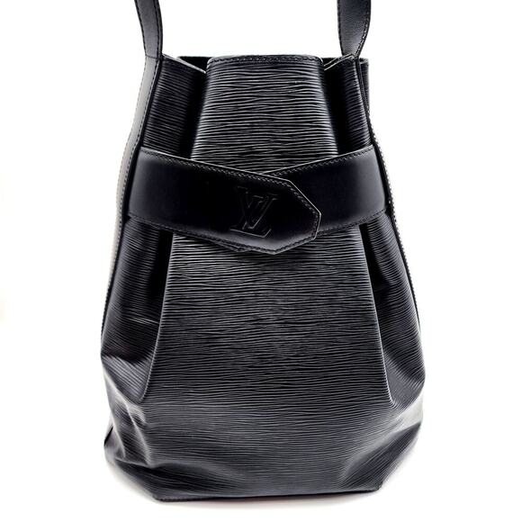 LOUIS VUITTON Vintage Black Epi Sac D'Epaule GM Bucket Bag - Picture 1 of 17